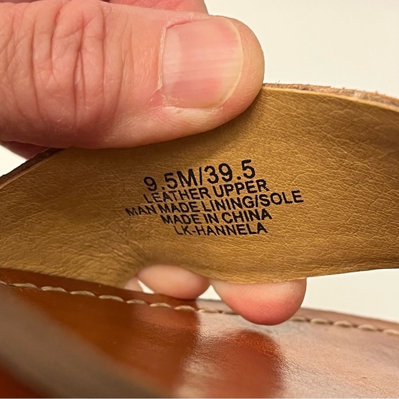 Lucky Brand Womens Hannela Brown Leather Boho Wooden Platform Sandals Size 9.5 - Picture 10 of 14